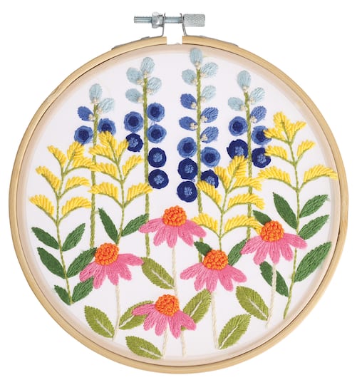 8&#x22; Wildflowers Stamped Design Embroidery Kit by Loops &#x26; Threads&#xAE;